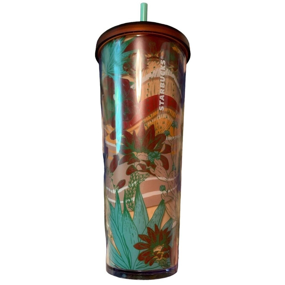 Starbucks Terracotta Acrylic Tumbler Cold Cup 24oz Cactus Venti Summer 2019